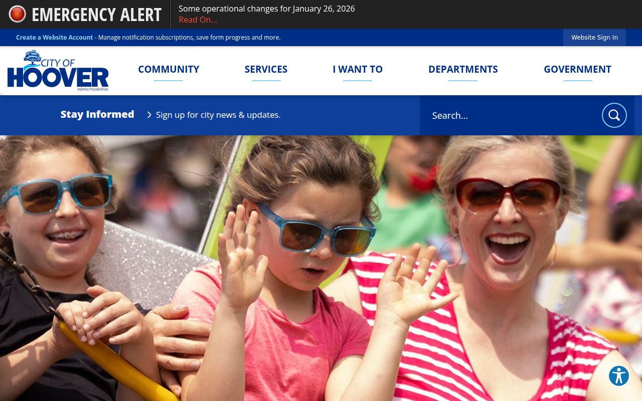 Hoover city government website