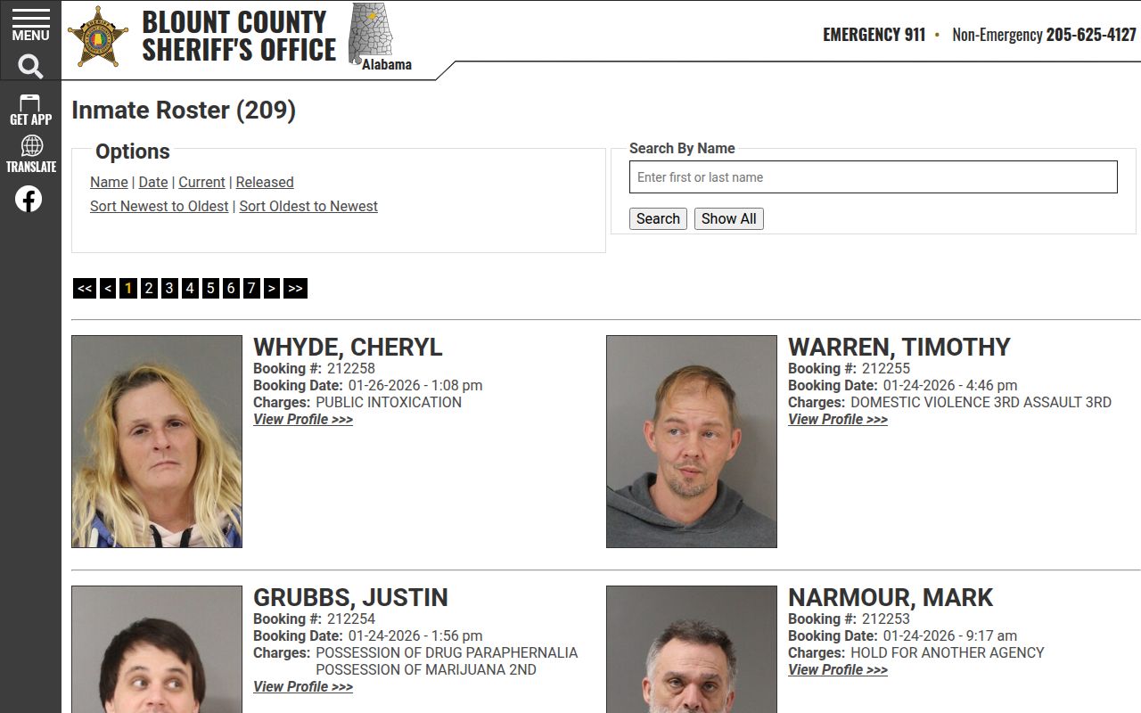 Blount County Sheriff JailTracker inmate roster search